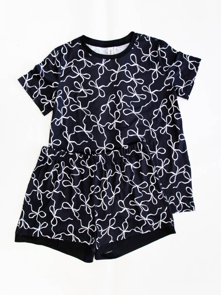 Coquette Bows Pajama Set for wholesale by Tickled Teal