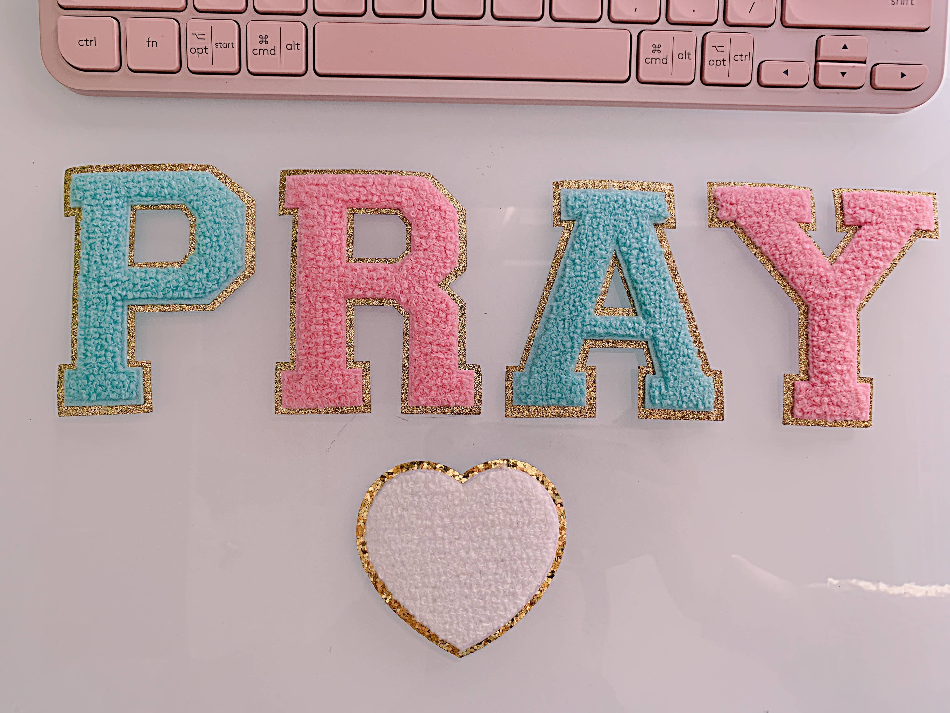 Chicbaby LLC - Wholesale Patch - 3 inch Iron on letters, White, Chenille Letters, varsity2