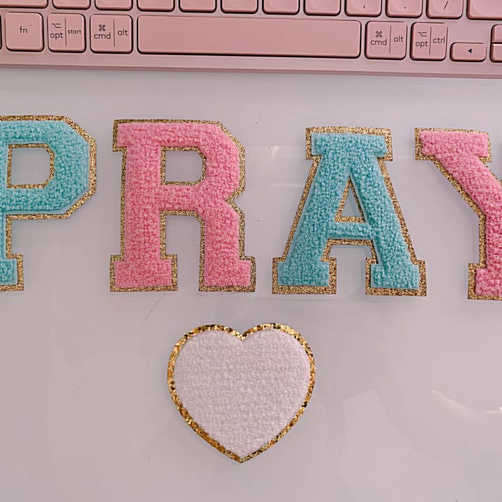 Chicbaby LLC - Wholesale Patch - 3 inch Iron on letters, White, Chenille Letters, varsity2