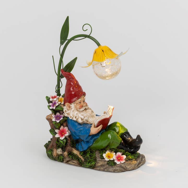 Discount 11.6"H Solar Lighted Metal & R for wholesale by The Gerson Companies