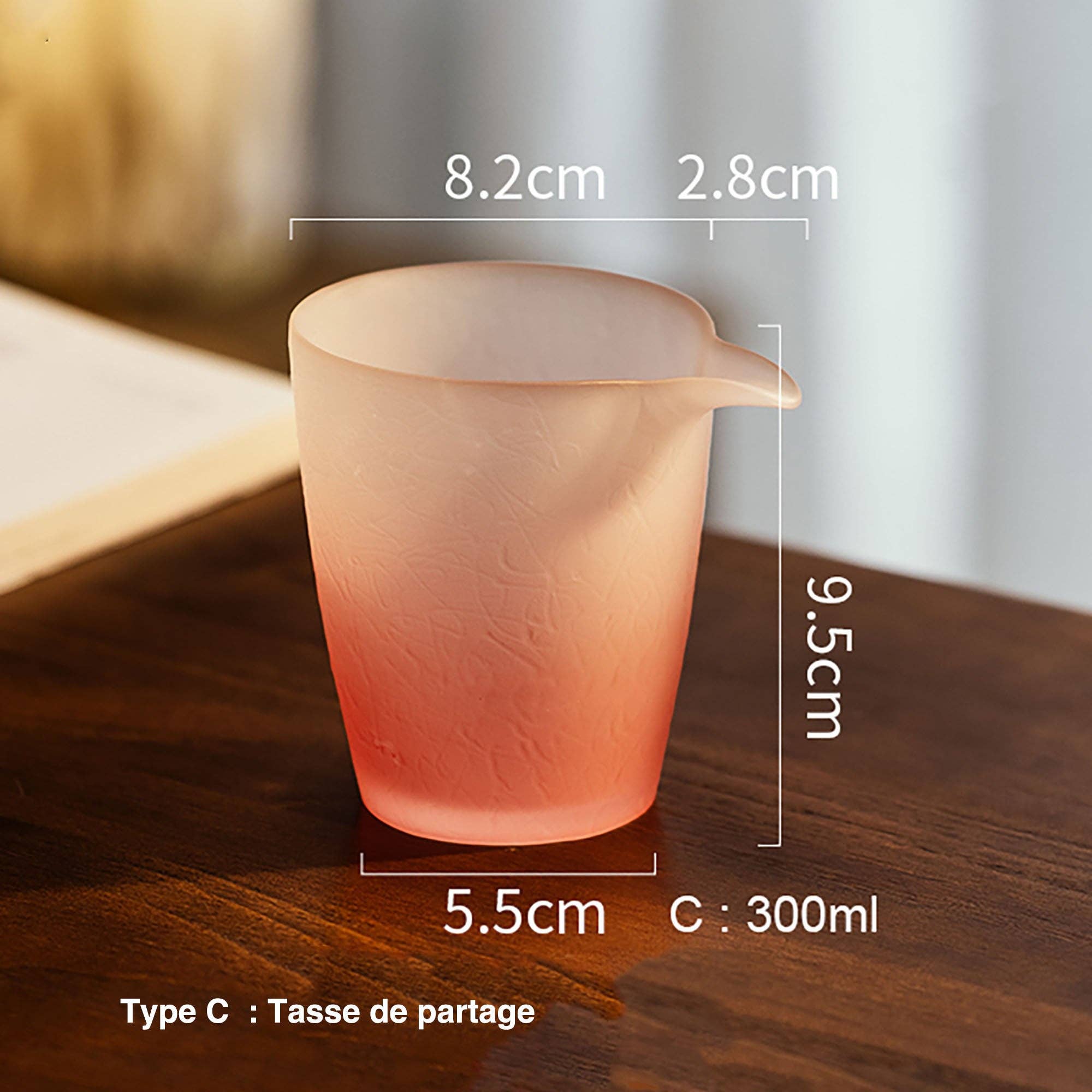 MinoCraft - Vente Théière - Service à thé Gai wan en verre dépoli rose1