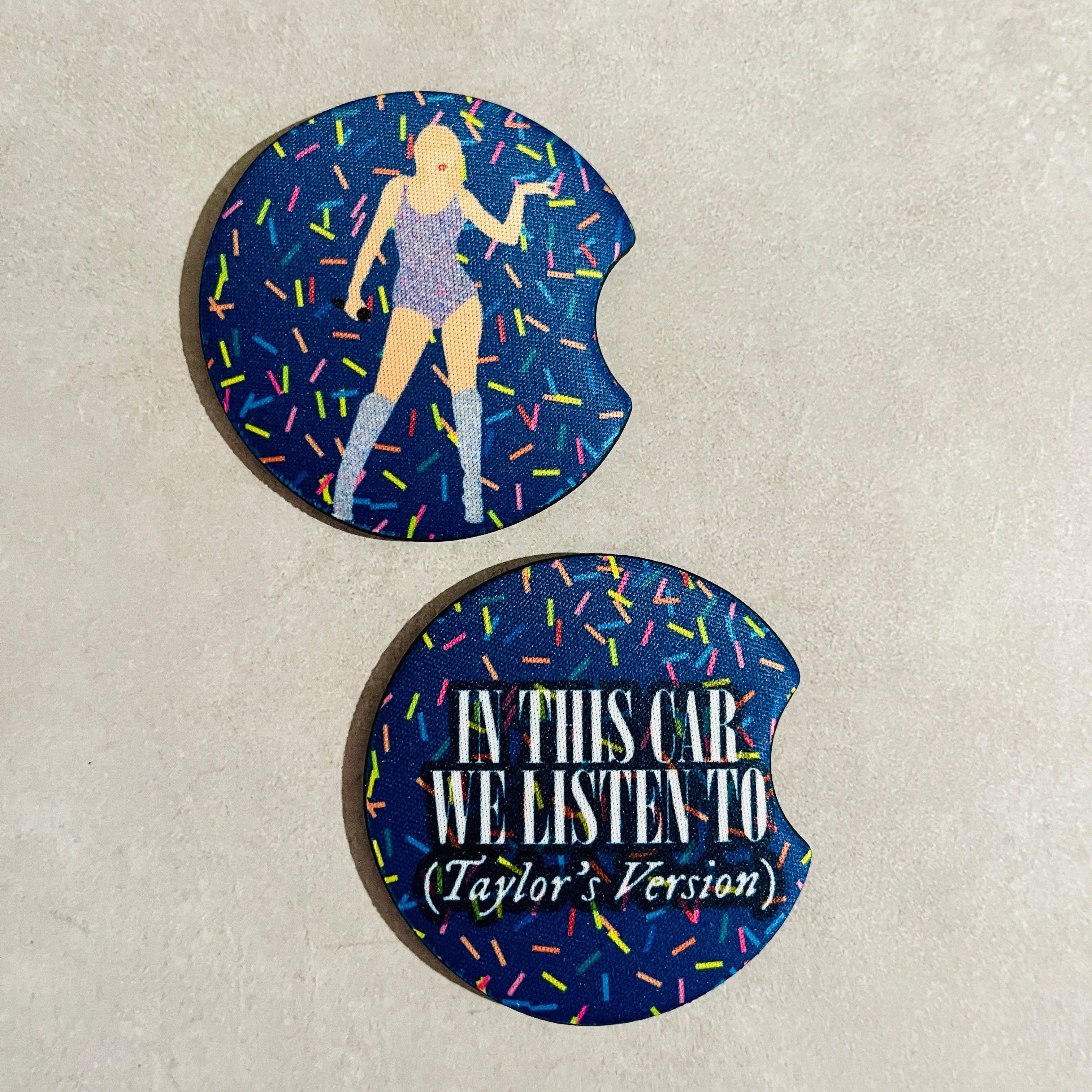 Sonny Rising - Wholesale Car Coaster - Unisex - 2 Car Coasters, In This Car We Listen To Taylor's Version1