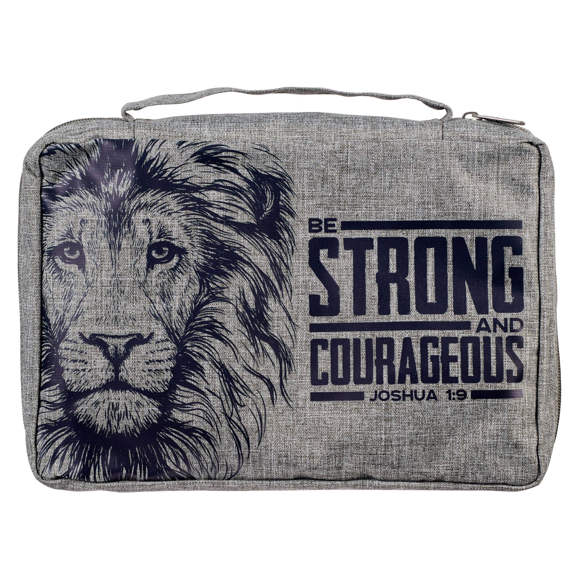 Christian Art Gifts - Vente Couvertures pour bible - Couverture de la Bible Value Gray Strong & Courageous Jsh. 1:90