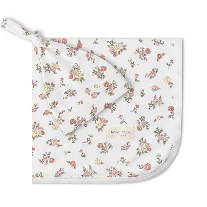Organic Swaddle Blanket - Meadow for wholesale by Makemake Organics