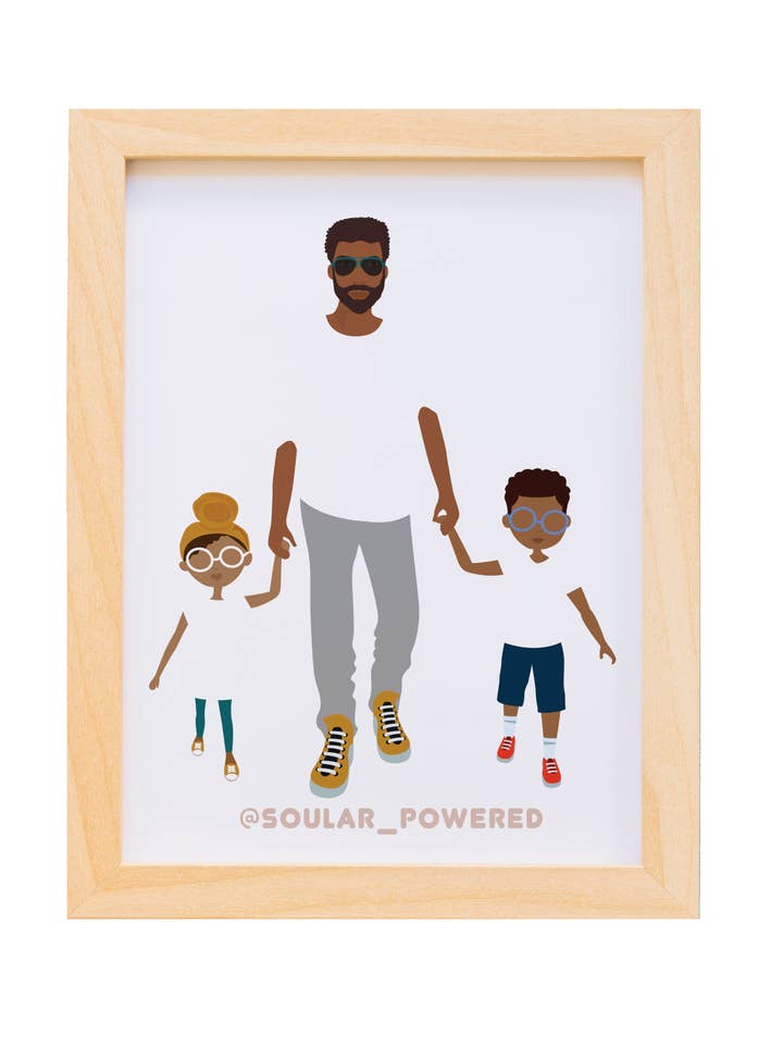 Stampa artistica «Passeggiata padre e figli» 12 x 18 per la vendita all'ingrosso da parte di Soular Powered