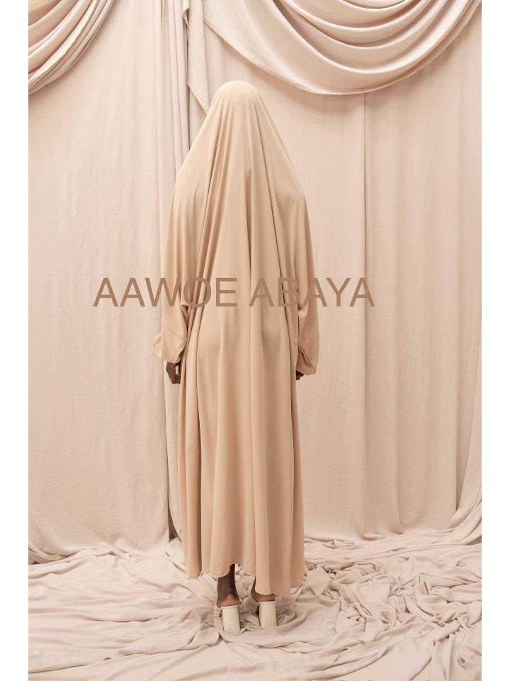 Aawoe Abaya - Wholesale Kaftan – Women's - Long Medina silk jilbab with puff sleeves - 23055