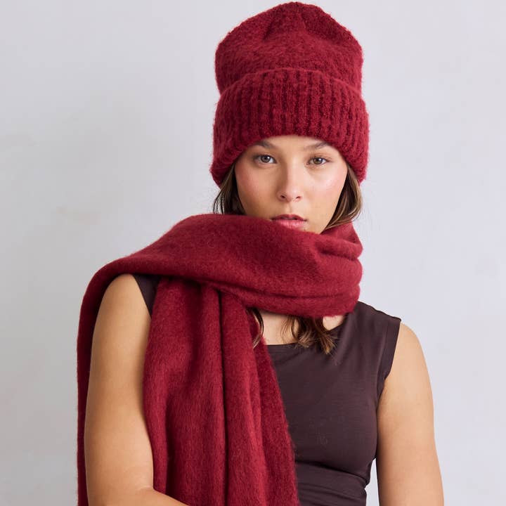The Reykjavik Beanie Hat - 100% Recycled - Burgundy for wholesale by ARCTIC FOX & CO.
