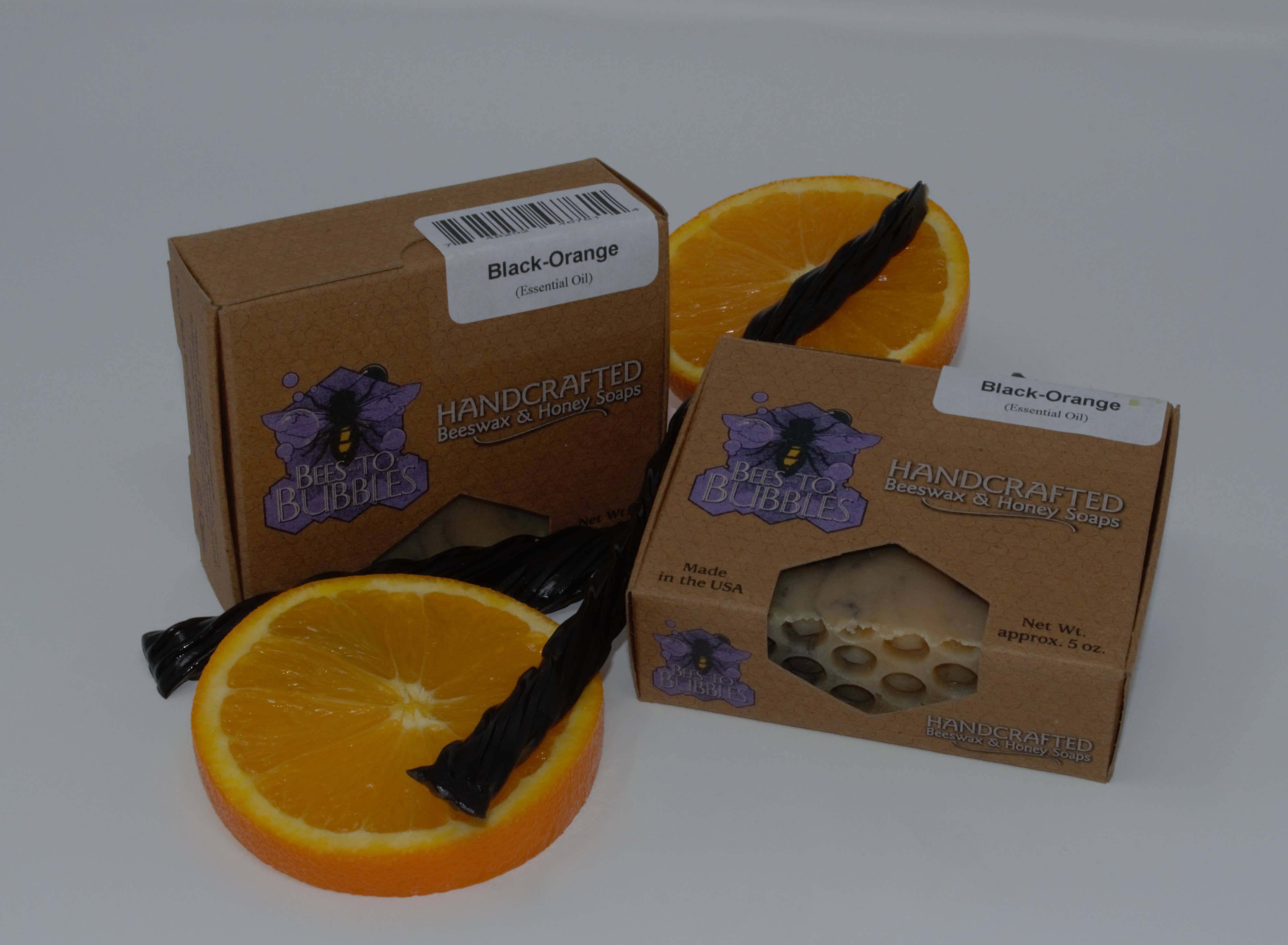 Bees-to-Bubbles Handcrafted Soaps – Großhandel Feste Seife – Schwarz-und-Orange Seife