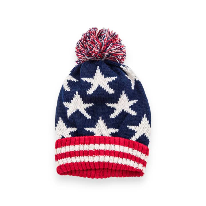 LA Jewelry Plaza - Wholesale Beanie - Women's - Mix Flags Intarsia Pom Pom Beanies Set1