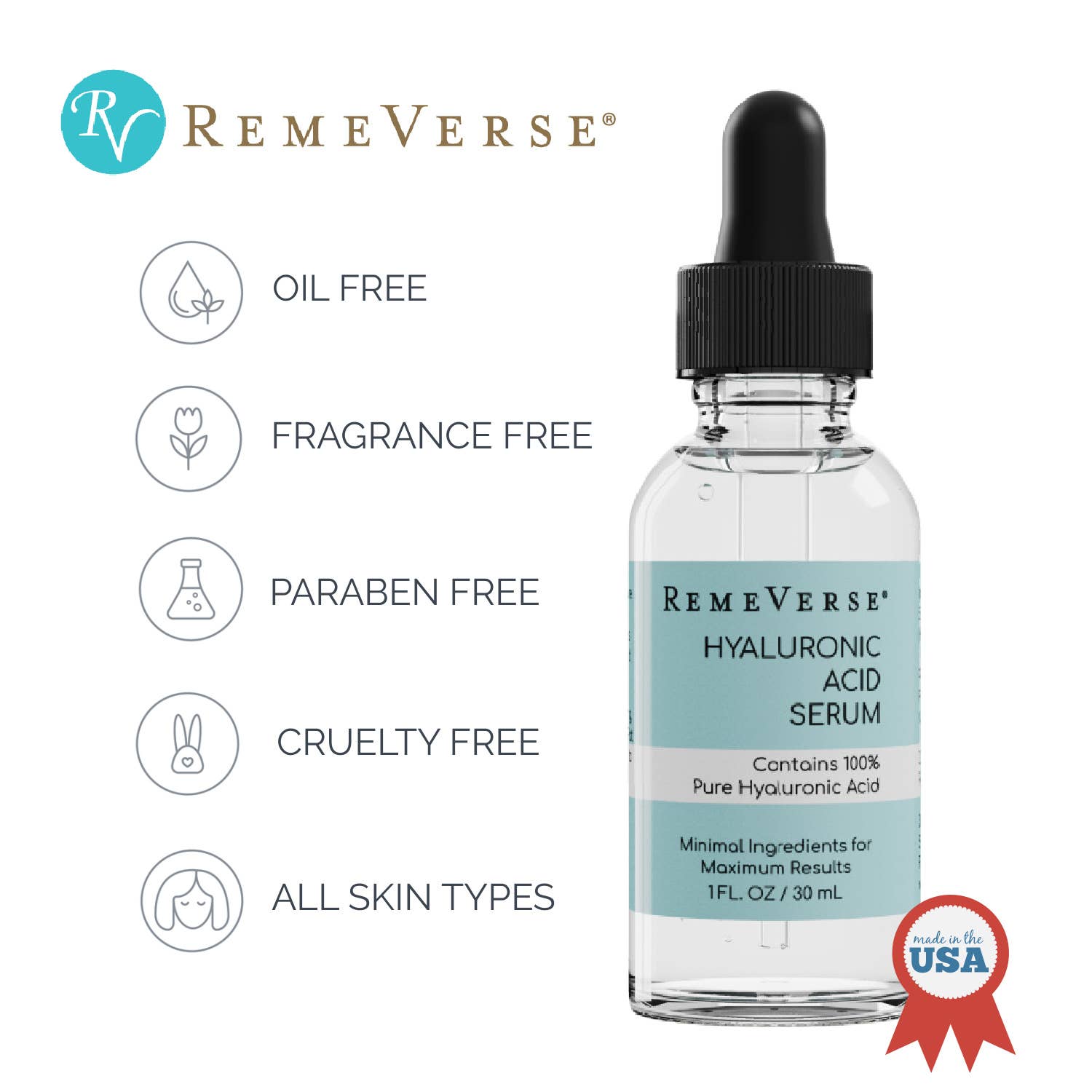 RemeVerse - Wholesale Facial Serum/Concentrate - Hyaluronic Acid Serum1