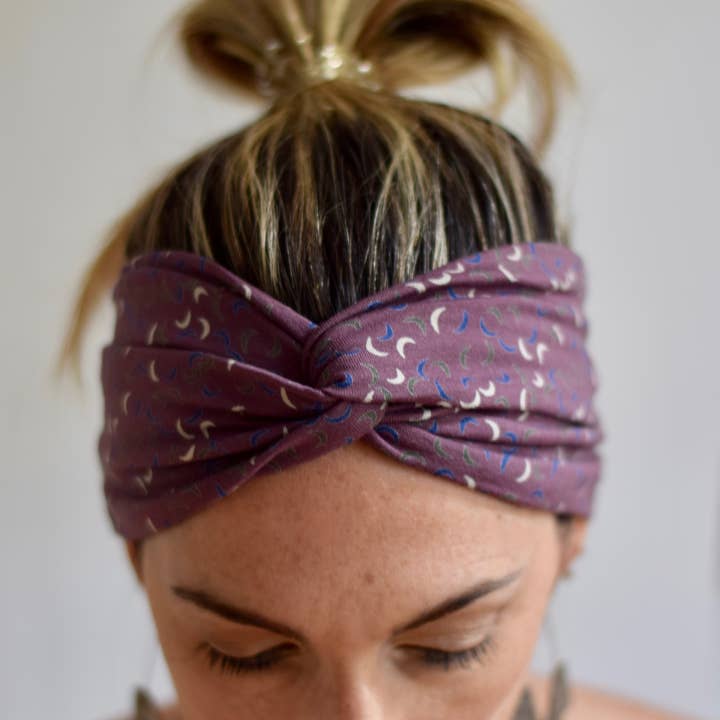 Petitama - Wholesale Fashion Headband - Women's - Crescent moon turban headbands for women, purple head scarf