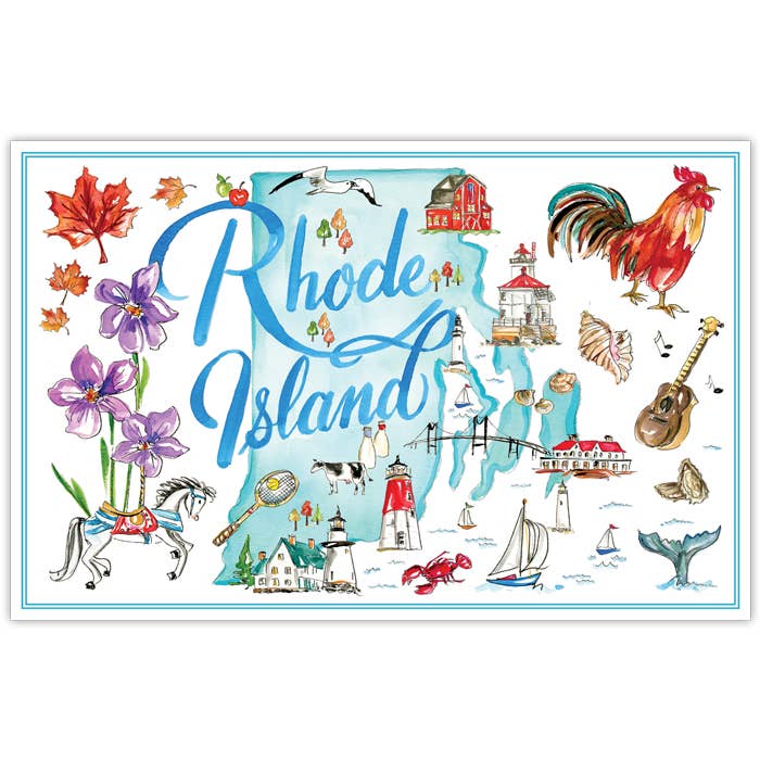 Napperon d'icônes peintes à la main du Rhode Island pour la vente par RosanneBeck Collections
