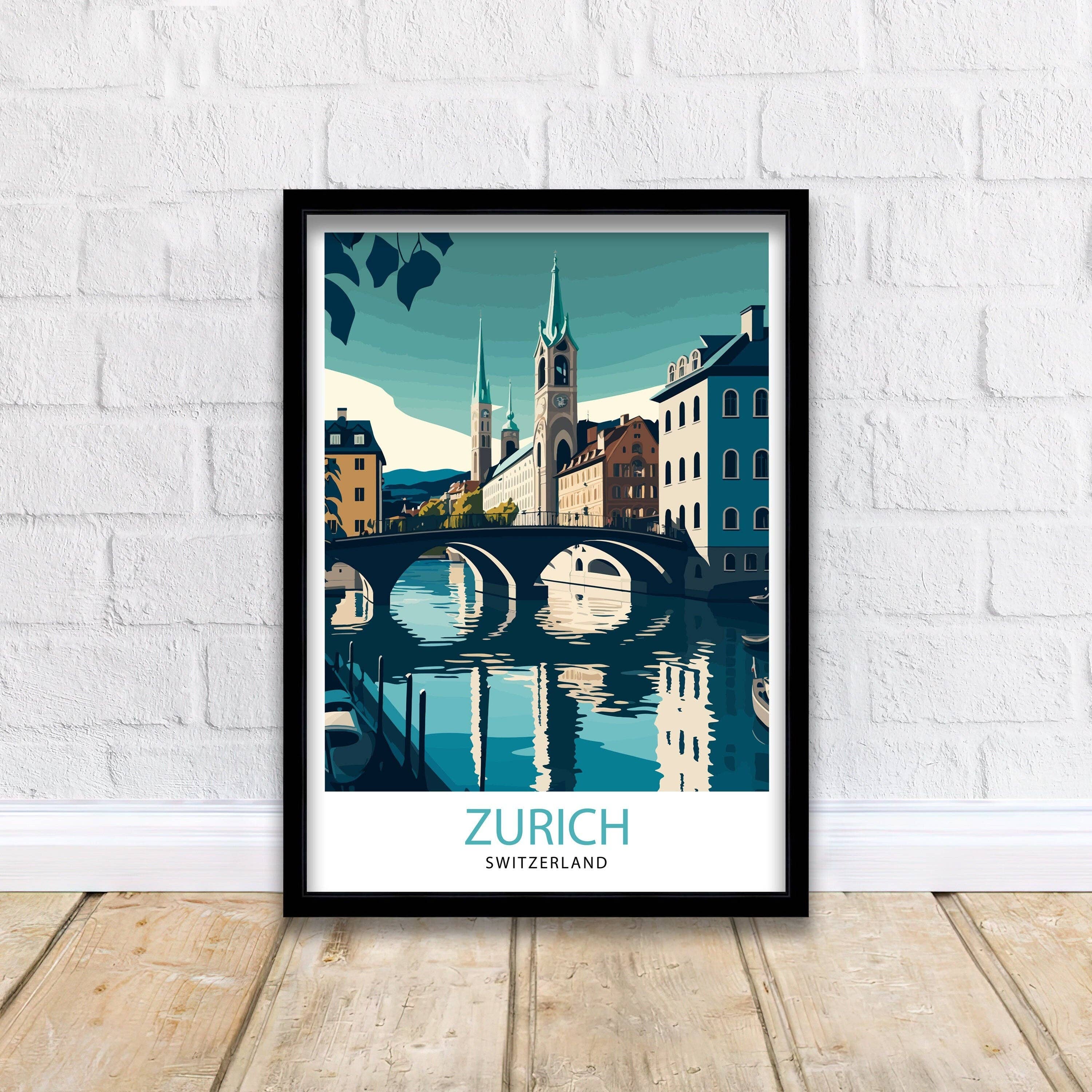 InkNPrintz – wholesale Art print – Zurich Switzerland Travel Poster Zurich0