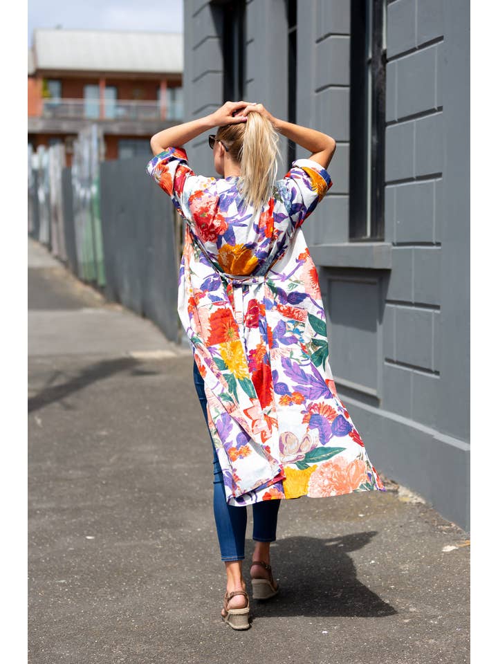 Linen Connections - Wholesale Robe - Women's - Kimono Cotton Kimono Bathrobe Frida Valentines Day GiftBird