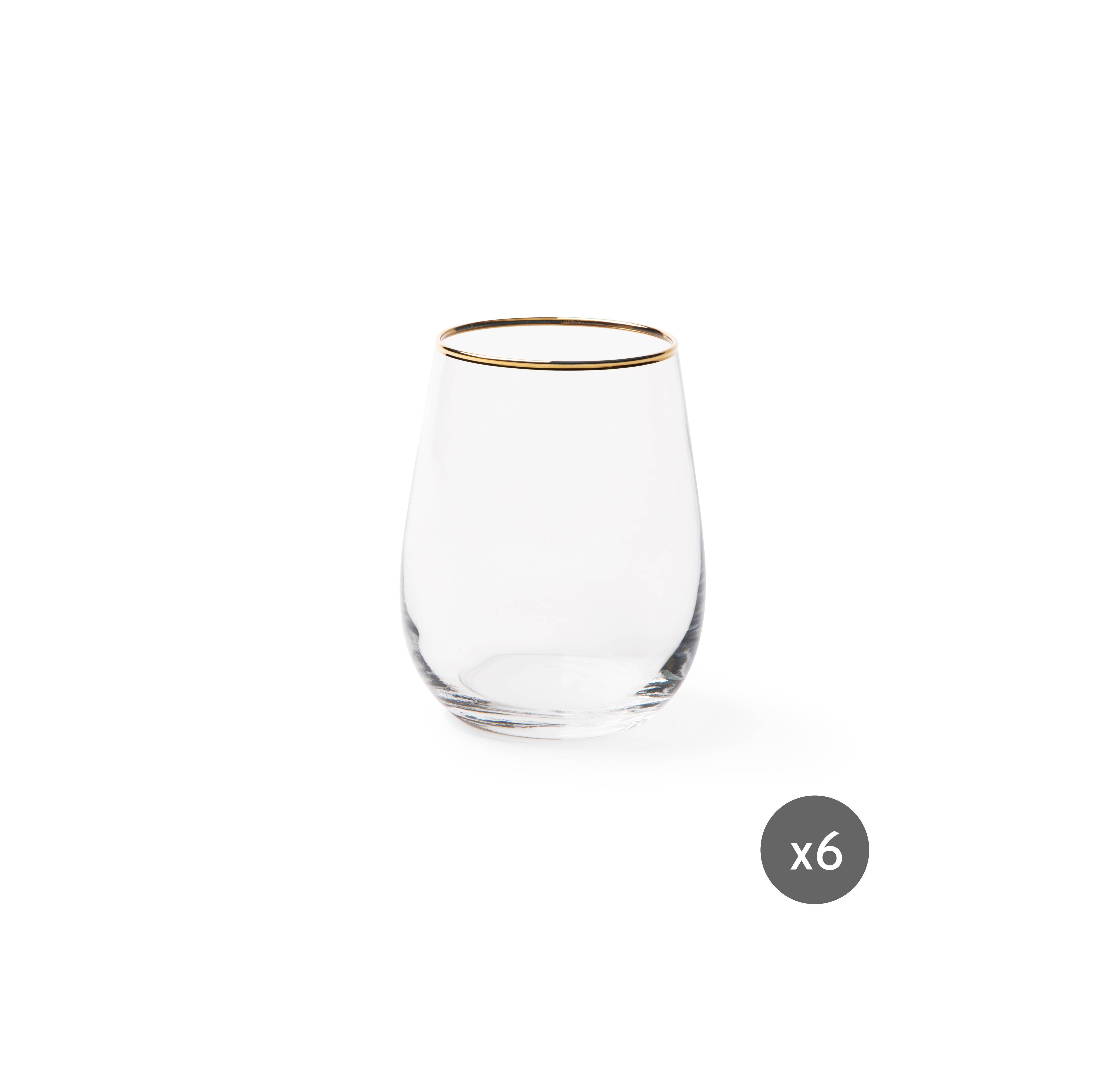 Set of 6 Gold Glasses CL 47 for wholesale on Faire0