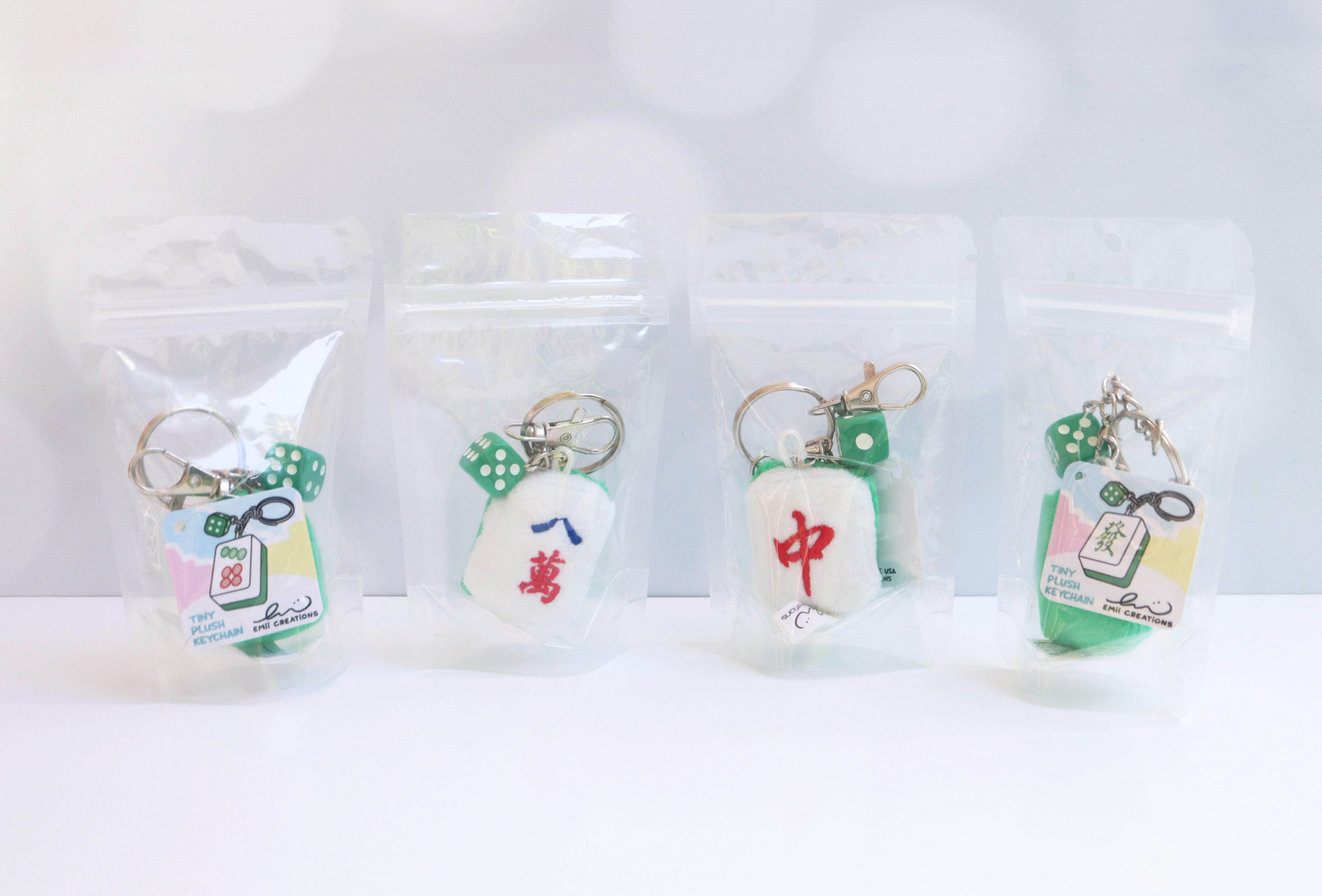 Emii Creations - Wholesale Keychain - Unisex - Tiny Mahjong Tile Plush Key & Bag Charm11