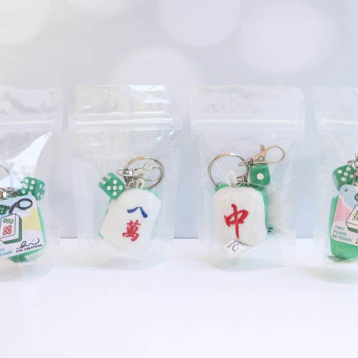 Emii Creations - Wholesale Keychain - Unisex - Tiny Mahjong Tile Plush Key & Bag Charm11