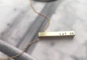 SORA DESIGNS - Wholesale Pendant/Charm Necklace - Let Go delicate bar necklace1