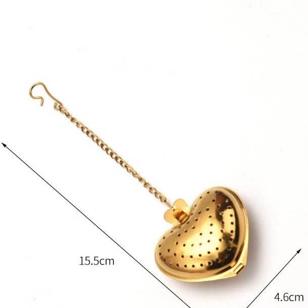 Magnifique Hearts - Wholesale Theevergiet/infuser - Hartvormige gouden thee-ei voor losse thee en kruiden