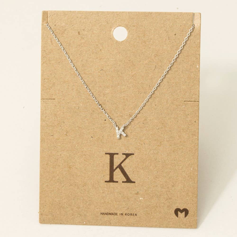 Fame Accessories - Vendita all'ingrosso Collana con ciondolo/pendaglio - Mini collana iniziale con strass27