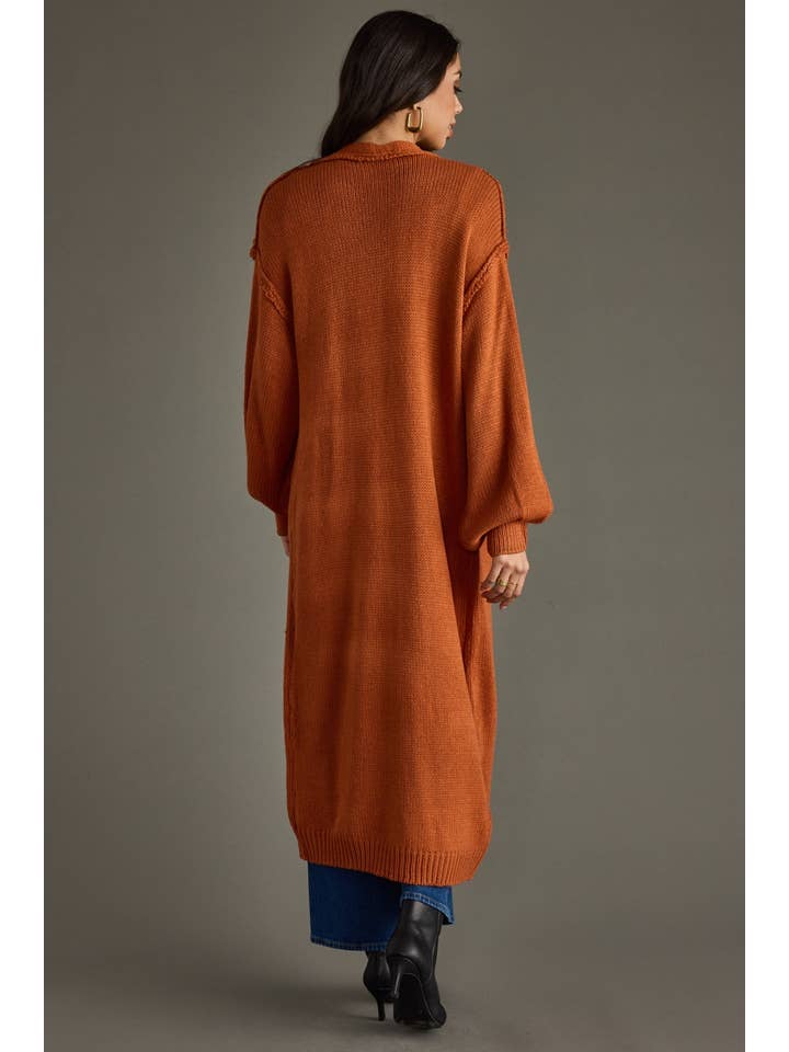 Panache Apparel Co. - Wholesale Cardigan - Women's - Rust Duster Cardigan3