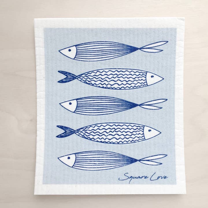 Visblauwe Zweedse Vaatdoek voor wholesale door Square Love