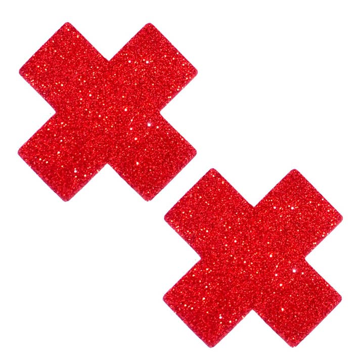Ravish Me Red Glitter X Factor Nipple Cover Pasties for wholesale on Faire