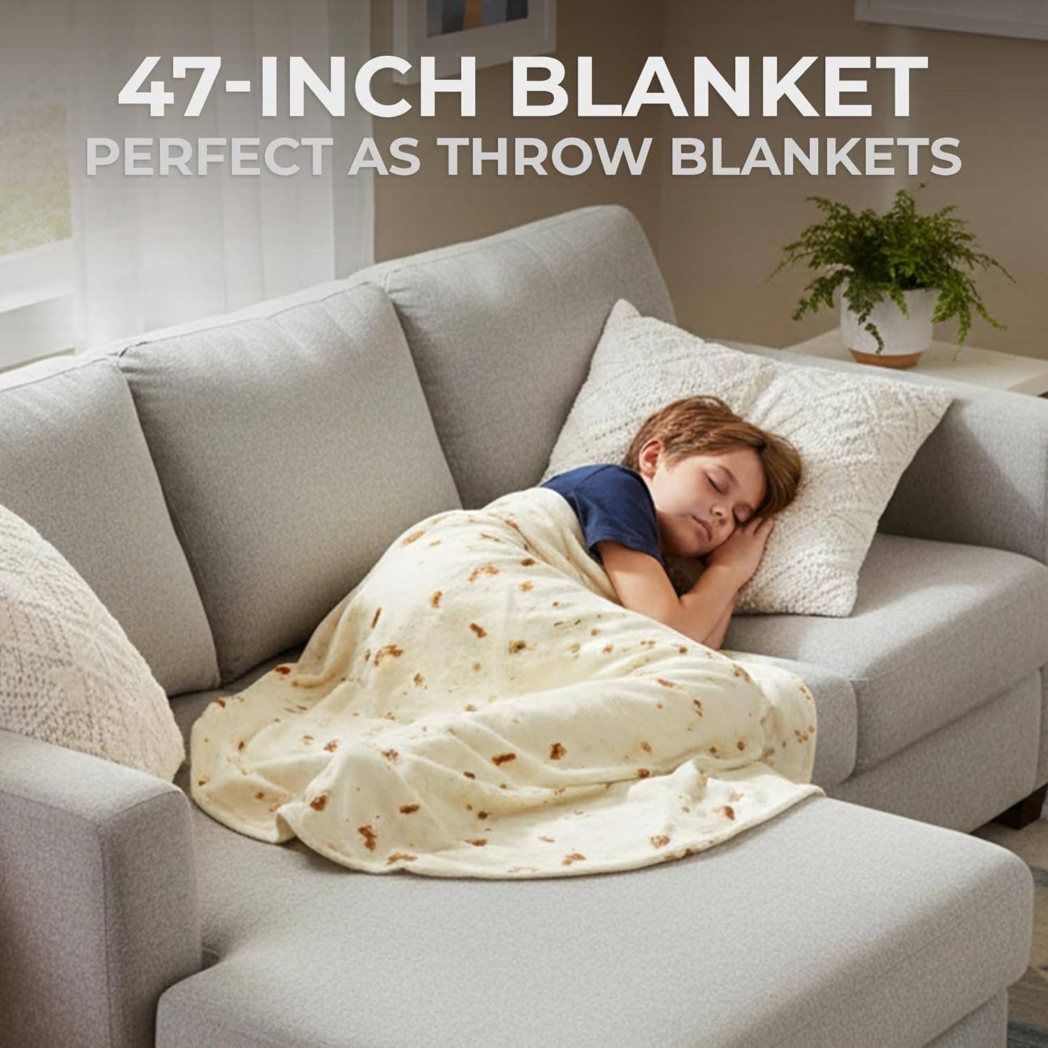 Zulay Kitchen - Wholesale Throw Blanket - Burrito Blanket Flour Tortilla Design10