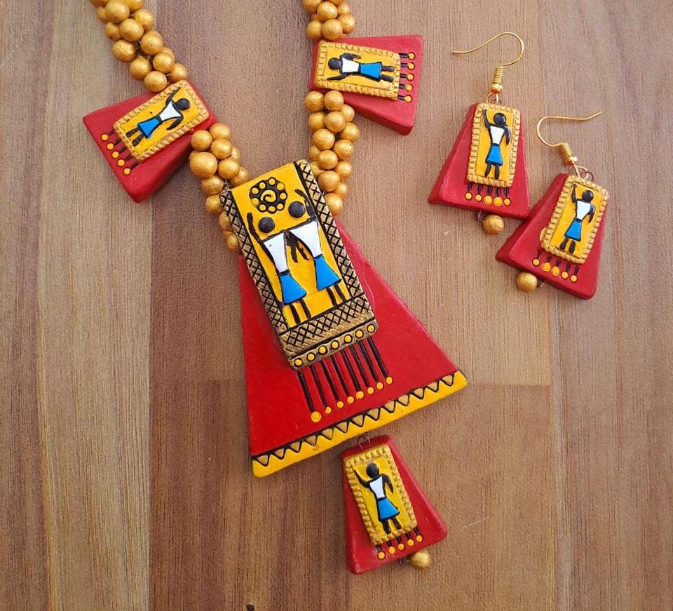 House of Kraft - Wholesale Sieradenset - Egyptische sieradenset | Klei-sieraden met rode piramide3