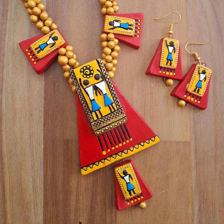 House of Kraft Jewelry & Accessories - Wholesale Jewelry Set - Egyptian Jewelry Set | Clay Jewelry | Red Pyramid Jewelry3