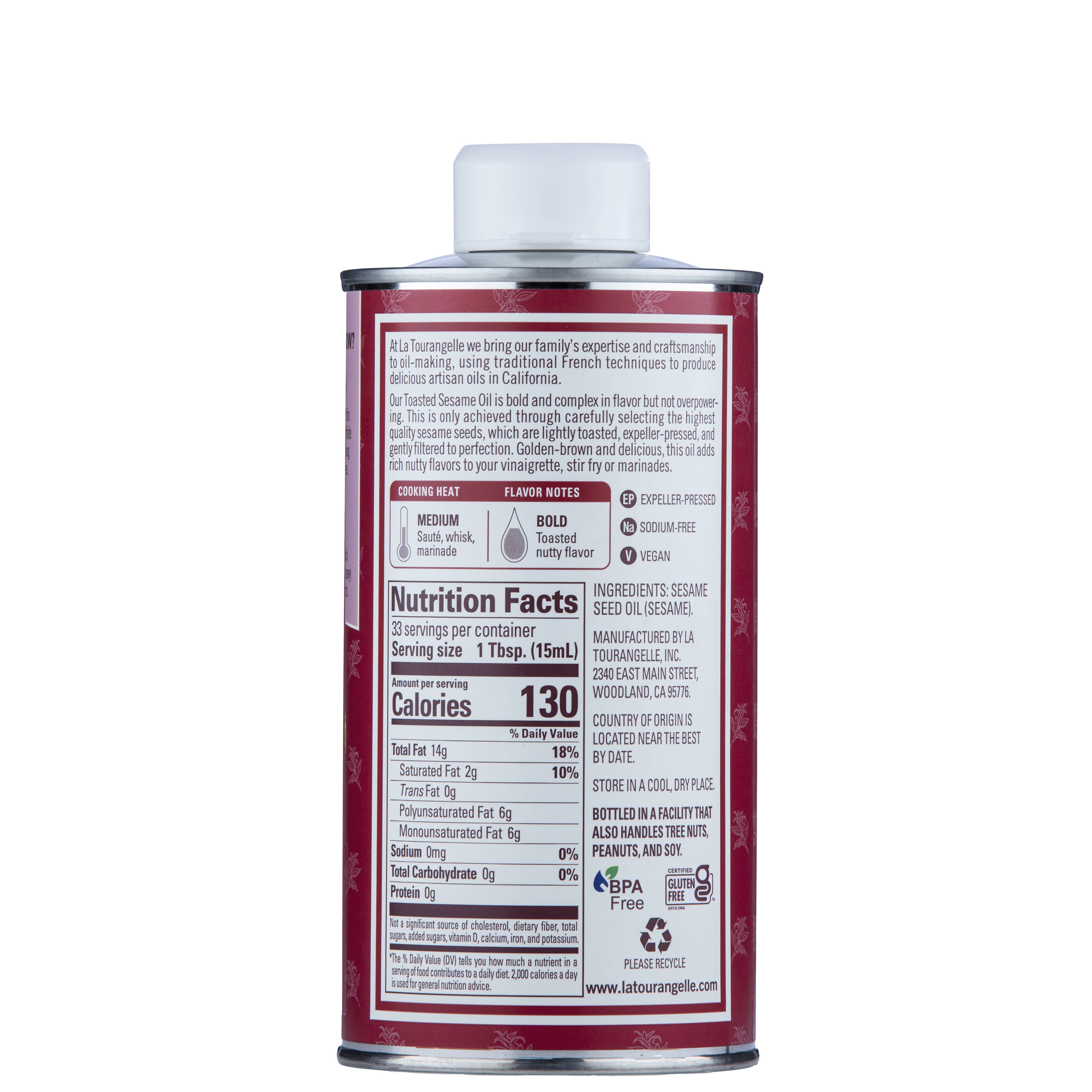 La Tourangelle - Wholesale Cooking Oil - La Tourangelle Toasted Sesame Oil, 16.9 Fl Oz - 6 Units1