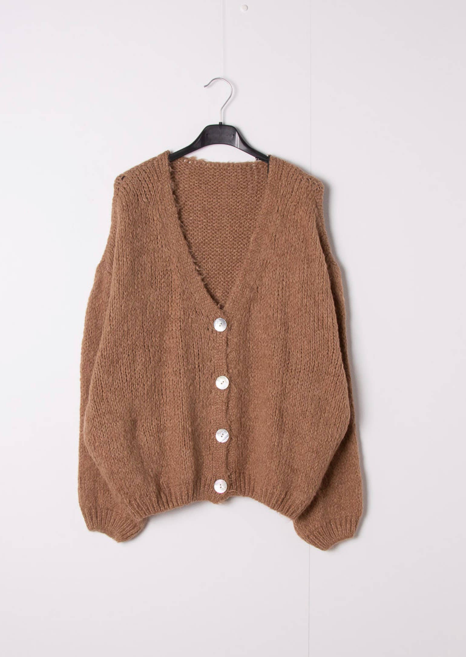 Happy look - Vendita all'ingrosso Cardigan - Donna - Cardigan in misto lana con maniche a sbuffo 14