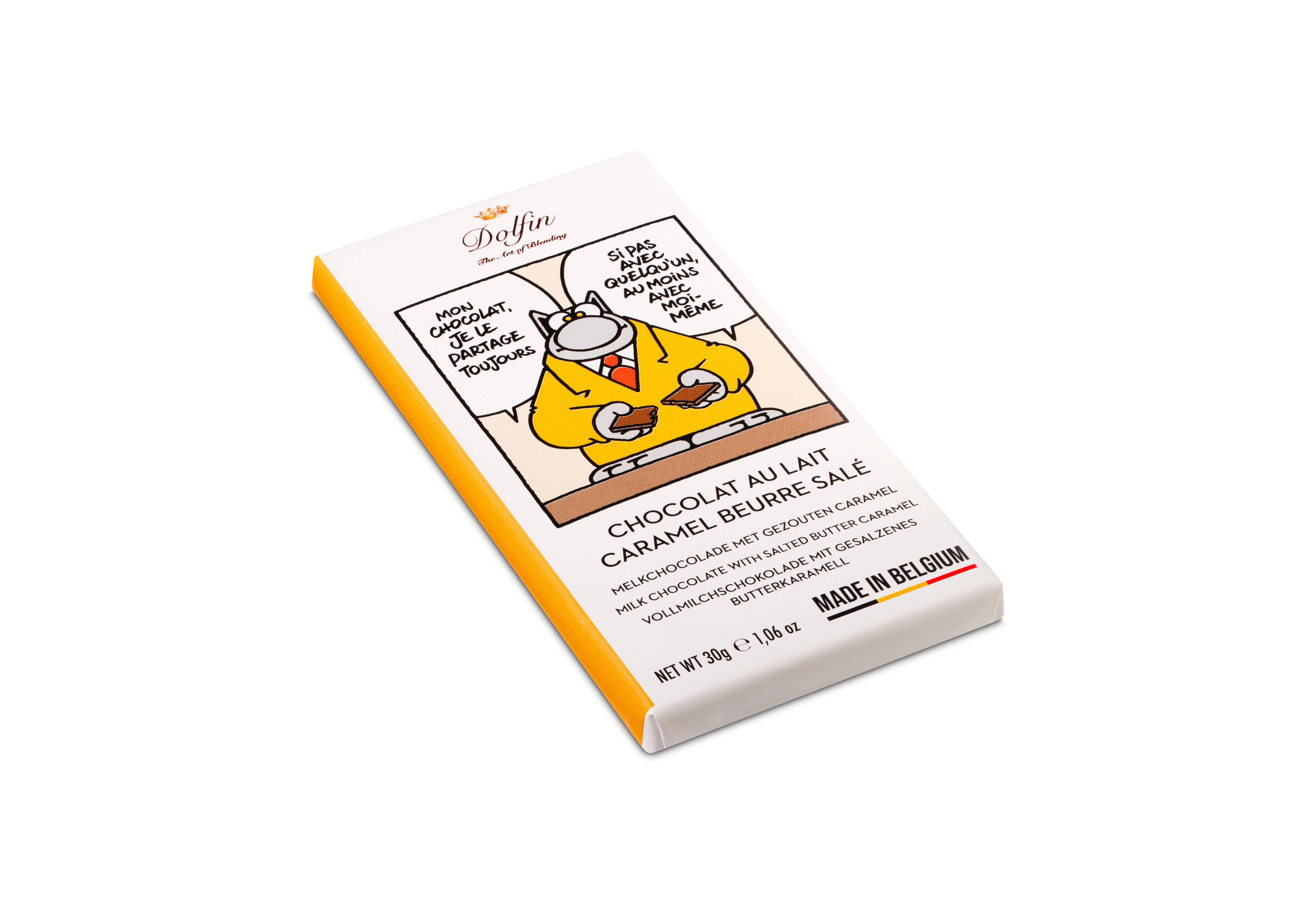 Dolfin - Wholesale Chocolate Bar - 30g Tablet LE CHAT - Salted Butter Caramel Milk1