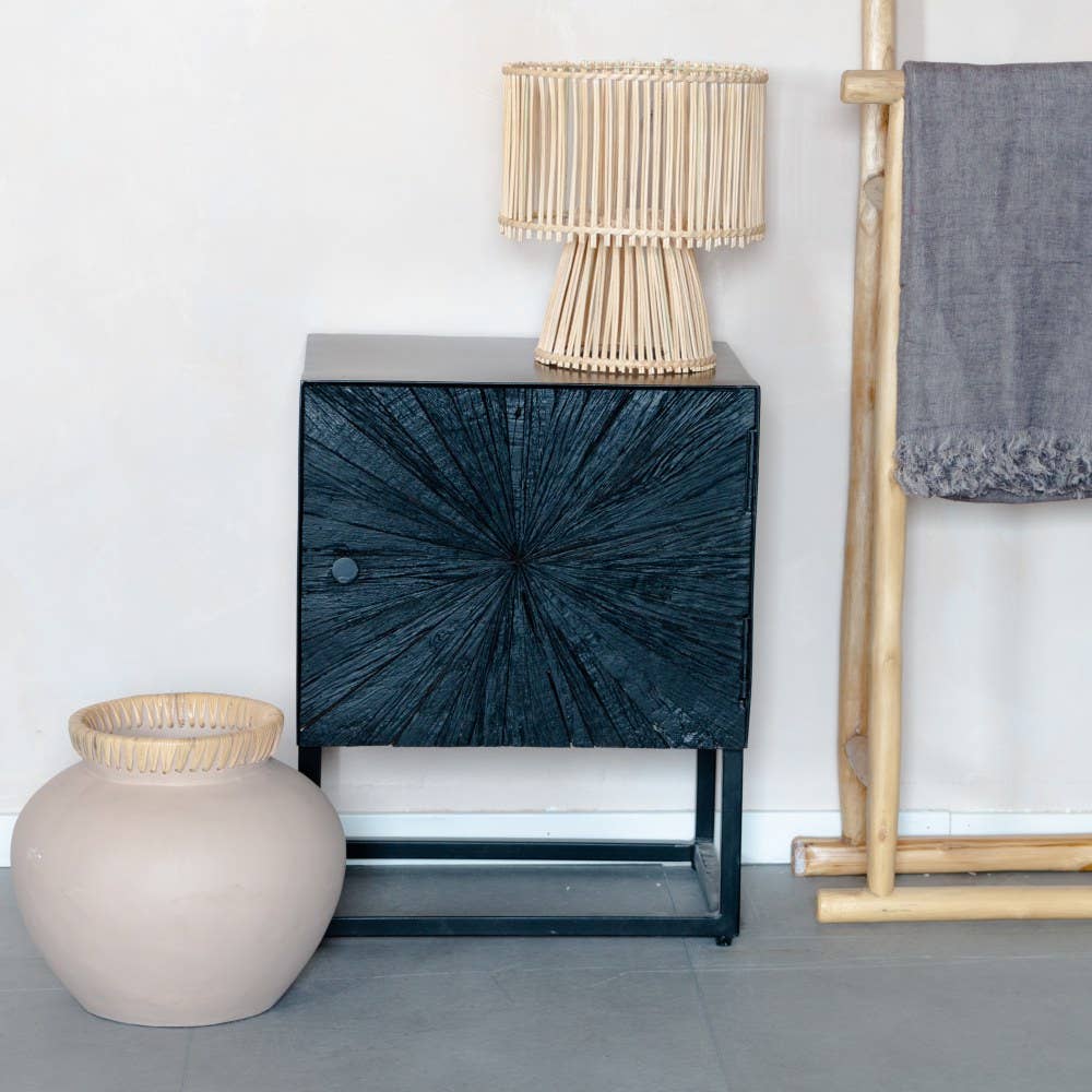 EARTHWARE - Wholesale Cabinet - Black bedside table Etoile 1 door3