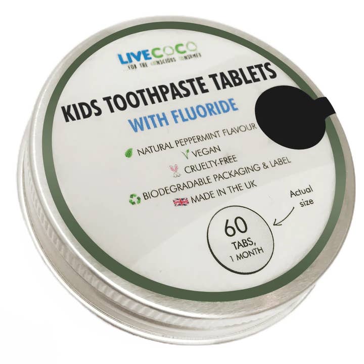 EcoVibe – wholesale Toothpaste – Zero Waste Toothpaste Tablets - Kids - Buttermint (Fluoride)1