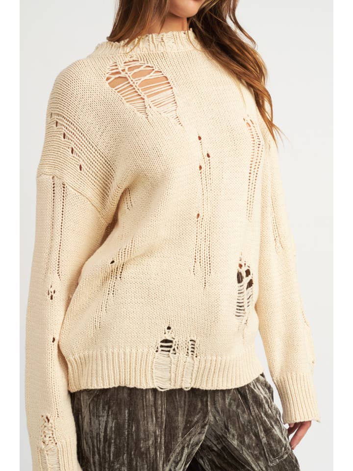 Emory Park - Wholesale Knit Sweater - Women's - DISTRESSED OVERSIZED SWEATER4