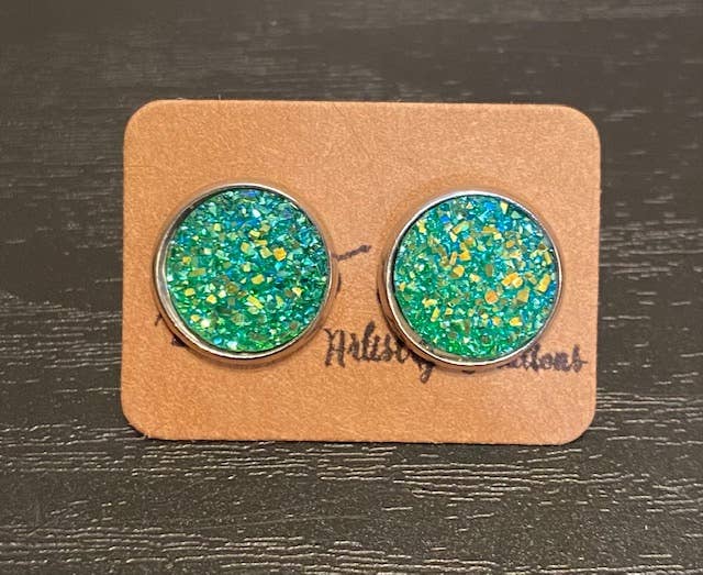 SMA Artistry Creations - Vendita all'ingrosso Orecchini a bottone - Orecchini a bottone cabochon scintillanti da 12 mm14