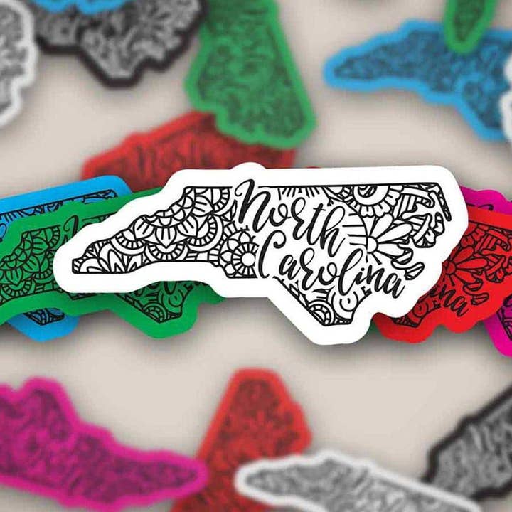 North Carolina Sticker | Bumper Sticker | Bottle Sticker | Travel Sticker | Laptop Sticker | Waterproof Sticker | Vinyl Sticker | 3.5" for wholesale by Albion Mercantile Co.