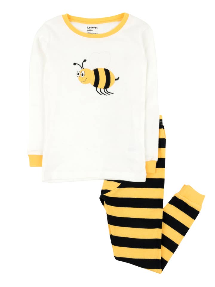 Leveret Pajamas - Wholesale Sleepwear Set - Kids - Kids Two Piece Cotton Pajamas Print Animals