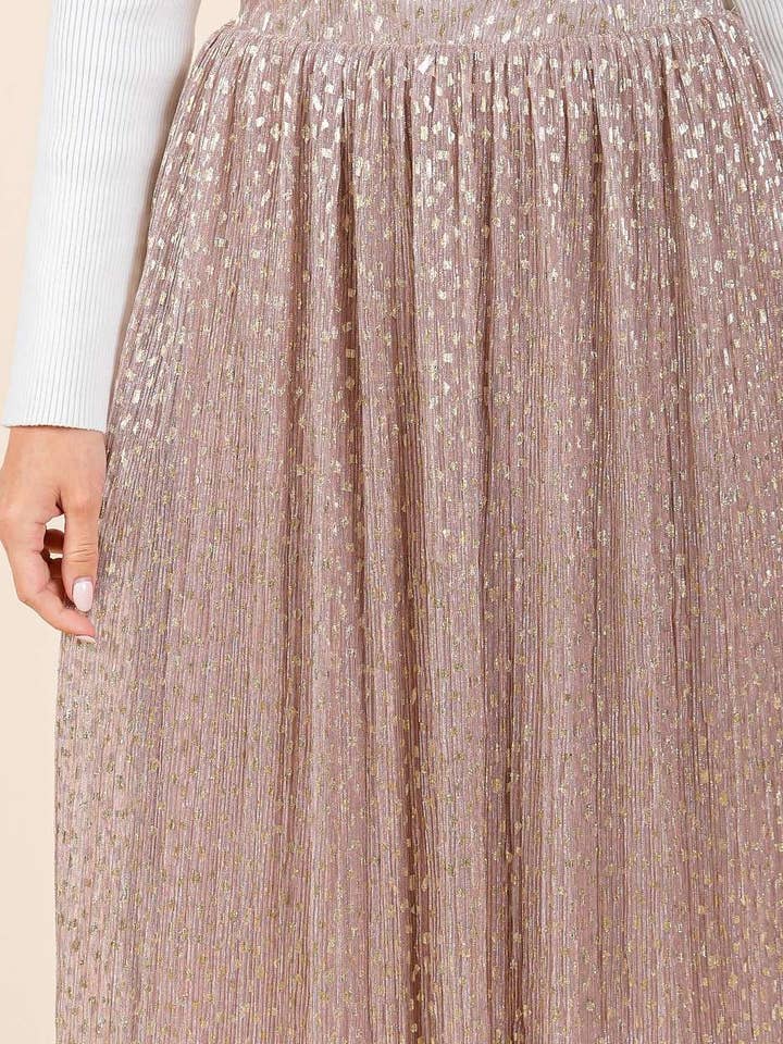 mittoshop - Wholesale Skirt - Women's - METALLIC GLITTER SPECKLE PRINT ELASTIC MIDI SKIRT8