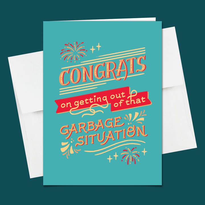 Tillykke med at komme ud af det affaldssituationskort for engroshandel hos Kate Leth