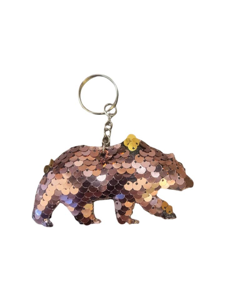 CLOSE OUT: Color-Changing Sequin Bear Keychain for wholesale by Ciao Bella Jewelry Inc