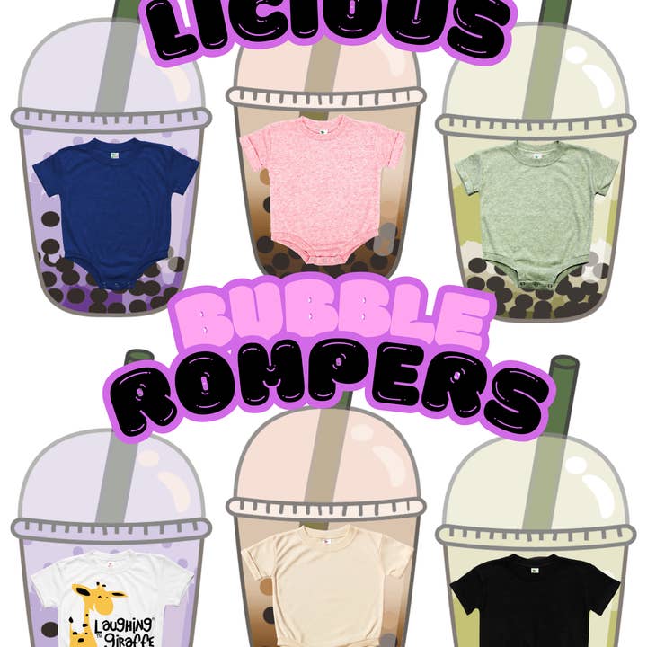 Laughing Giraffe – wholesale Overall - Baby – Spädbarn Kortärmad Baby Bubble Romper 6-PACK Trendig1