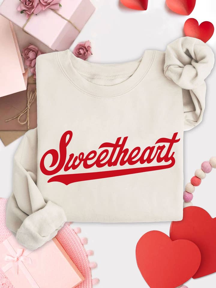 SWEETHEART PUFF GRAPHIC GEBORSTELDE SWEATSHIRTS voor wholesale door Rustee Clothing