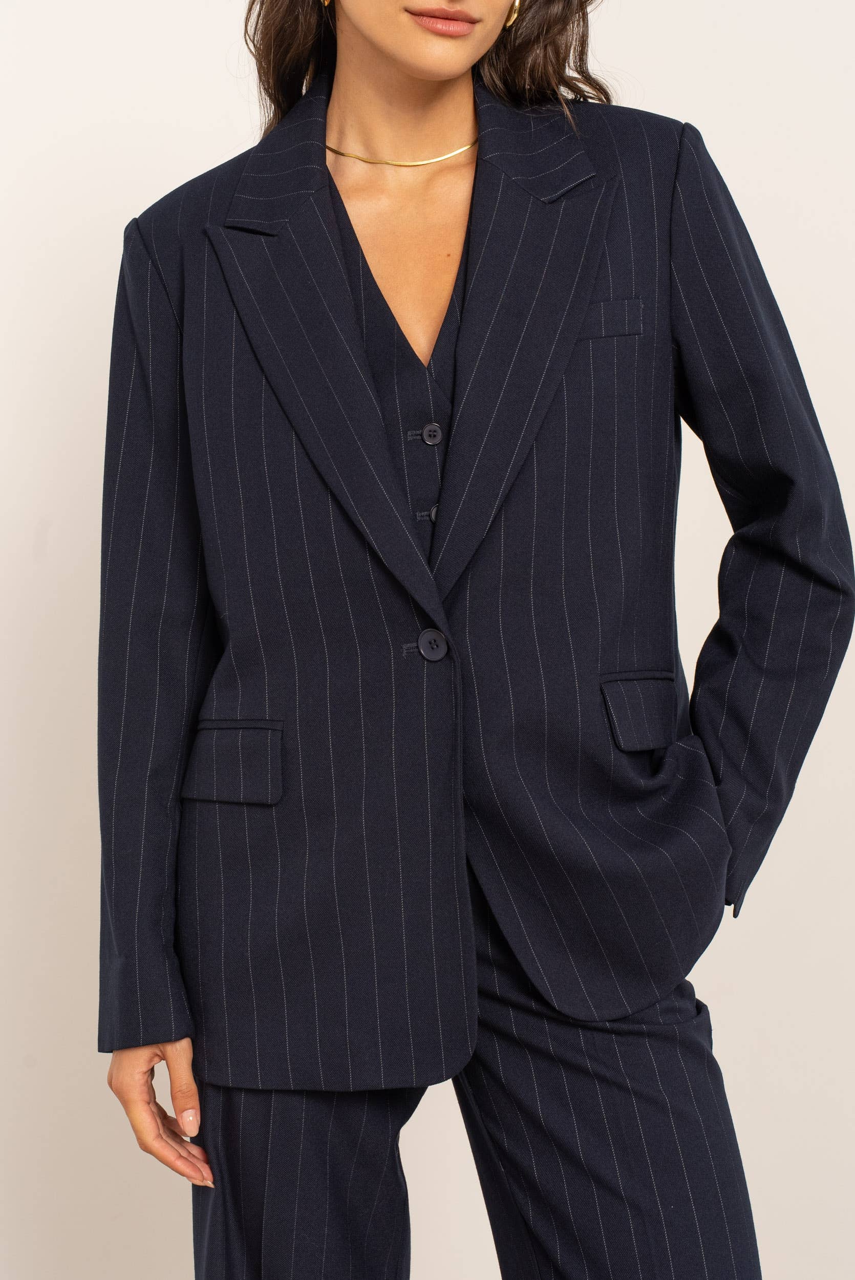 Attentif Paris - Wholesale Blazer - Women's - Oversized pinstripe blazer5