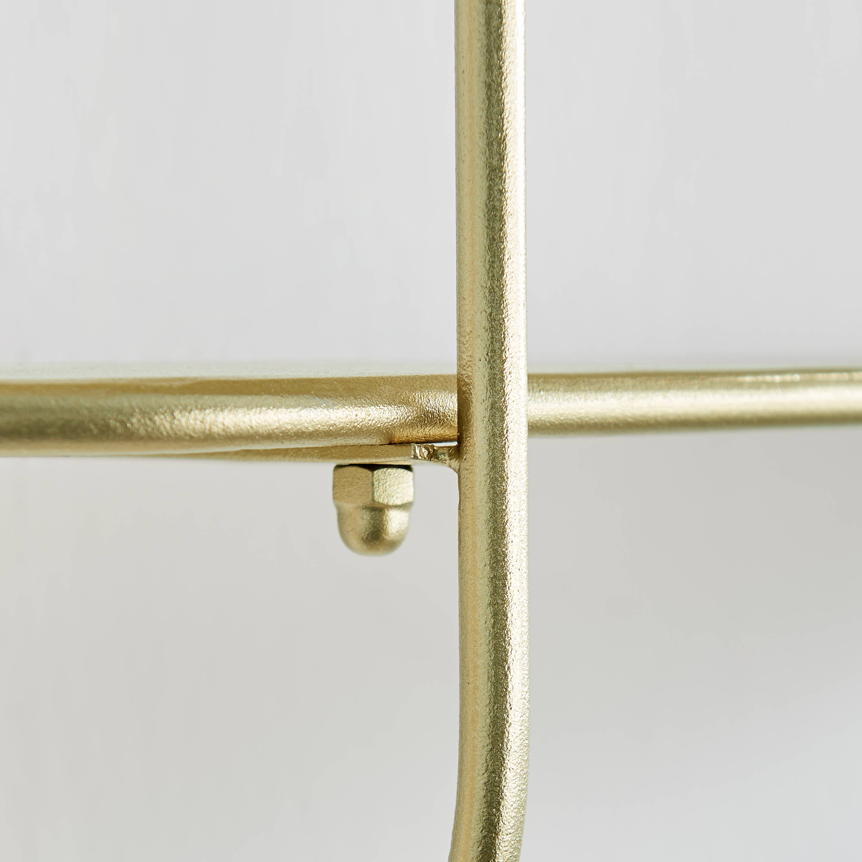 Danya B - Venta al por mayor Estante de pared - Estantería de pared colgante de metal dorado cálido de dos niveles Danya B10