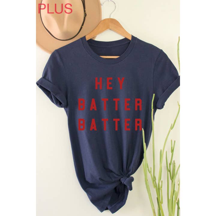 BLUME & CO. - Wholesale T-Shirt (Graphic) - Women's - HEY BATTER BATTER Plus Size Graphic Tee6
