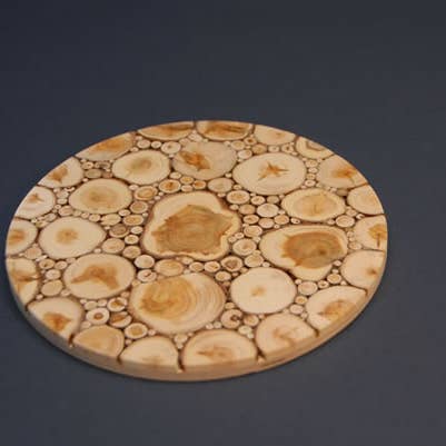 Juniper Round Heat Resistant Board, 7" for wholesale by Talla Imports