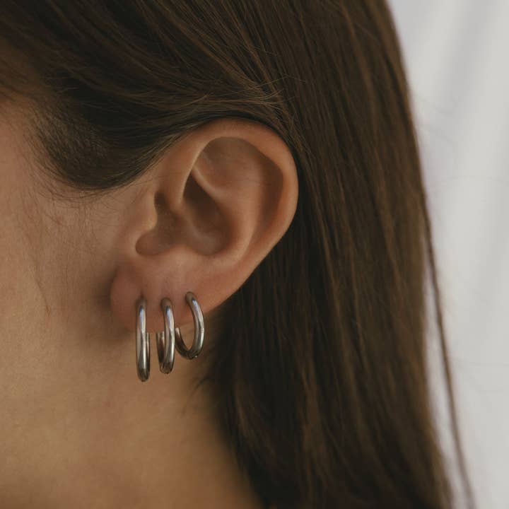 Hoop Silver Earrings for wholesale by Hey Harper