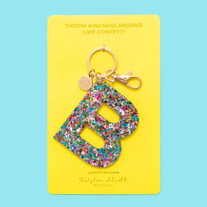 Taylor Elliott Designs - Wholesale Keychain - Women's - Keychain - Letters A - Z - Colorful Confetti - Each